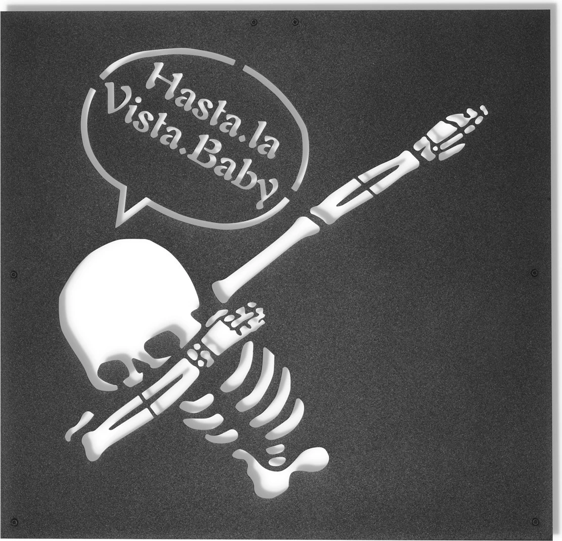 Aksesor dekorativ metalik për mur, skelet, Wallity, 45x45cm