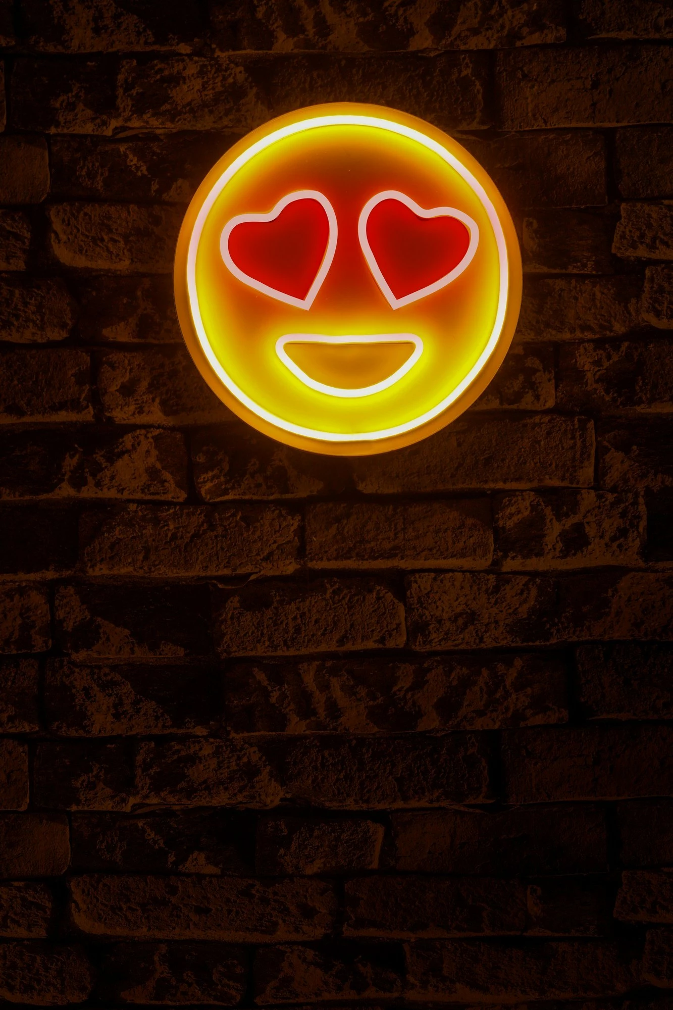 Dritë dekorative LED plastike, emoji Love Smile, e kuqe dhe e verdhë