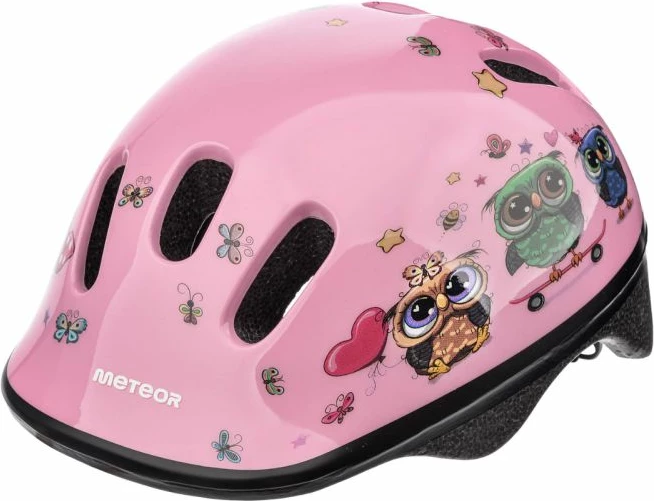 Helmetë biçiklete për fëmijë Meteor KS06 S Little Owl 24809, rozë