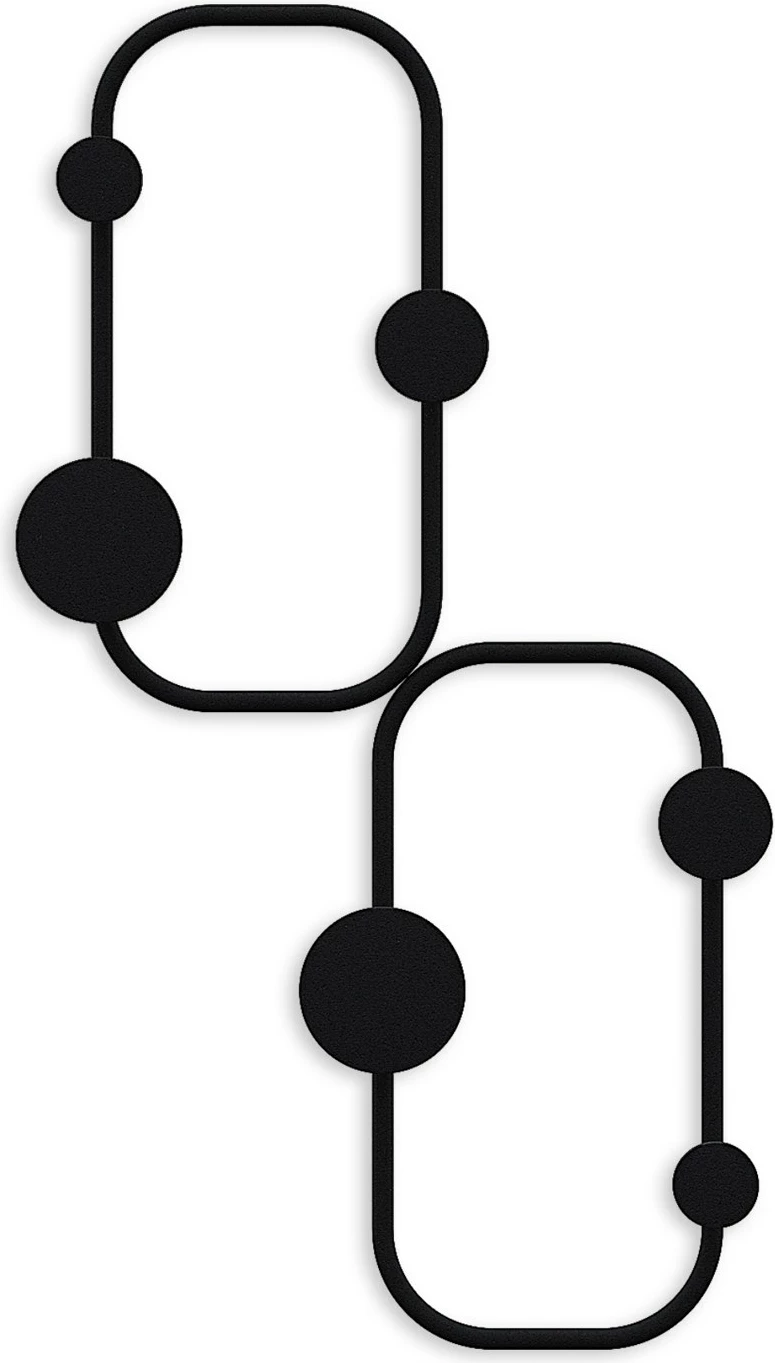 Varëse muri metalike, dizajn modern, ngjyrë e zezë, Wallity, Ladybug