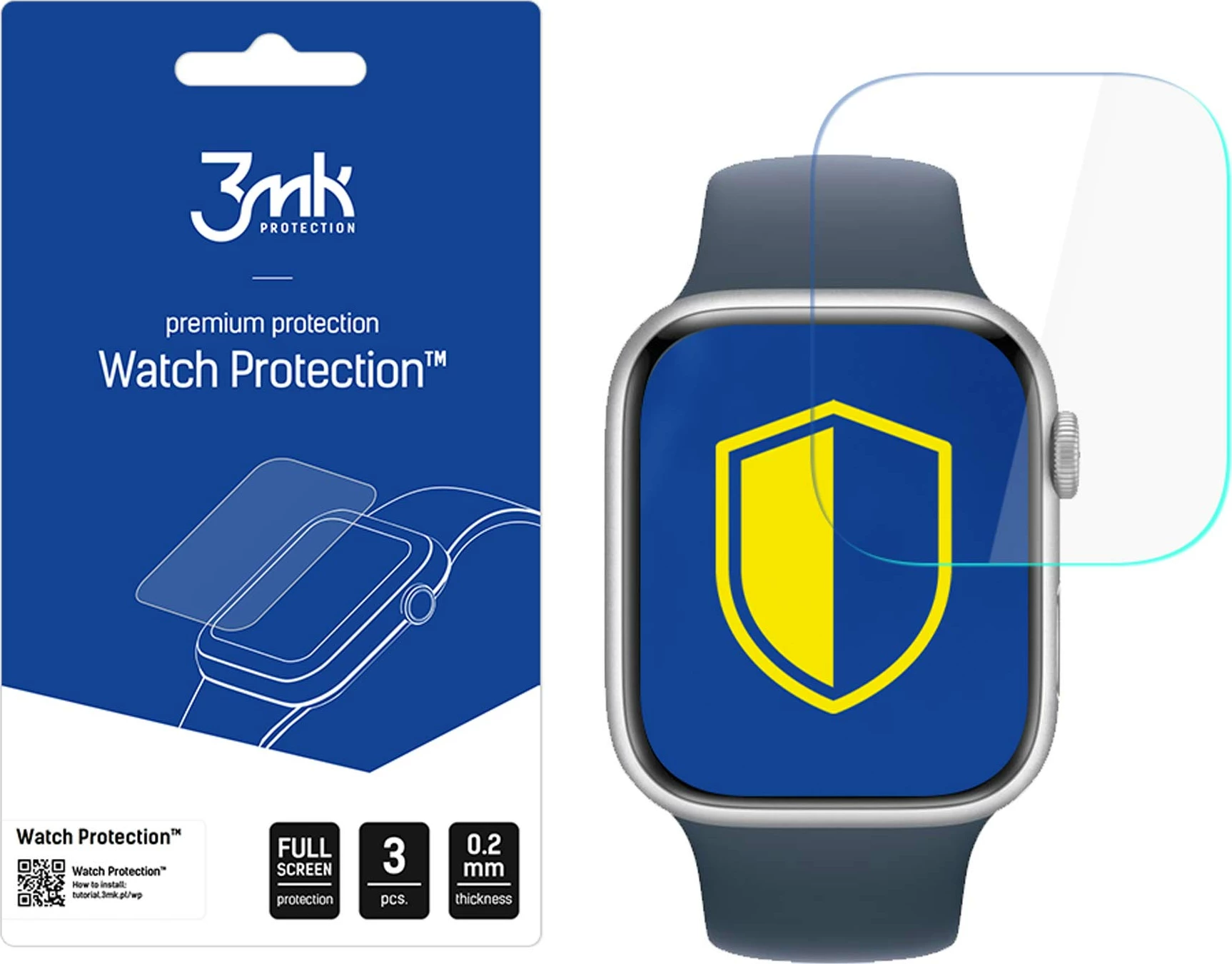 Folje mbrojtëse për orë Apple Watch 10, 3mk Protection, 46 mm, transparente