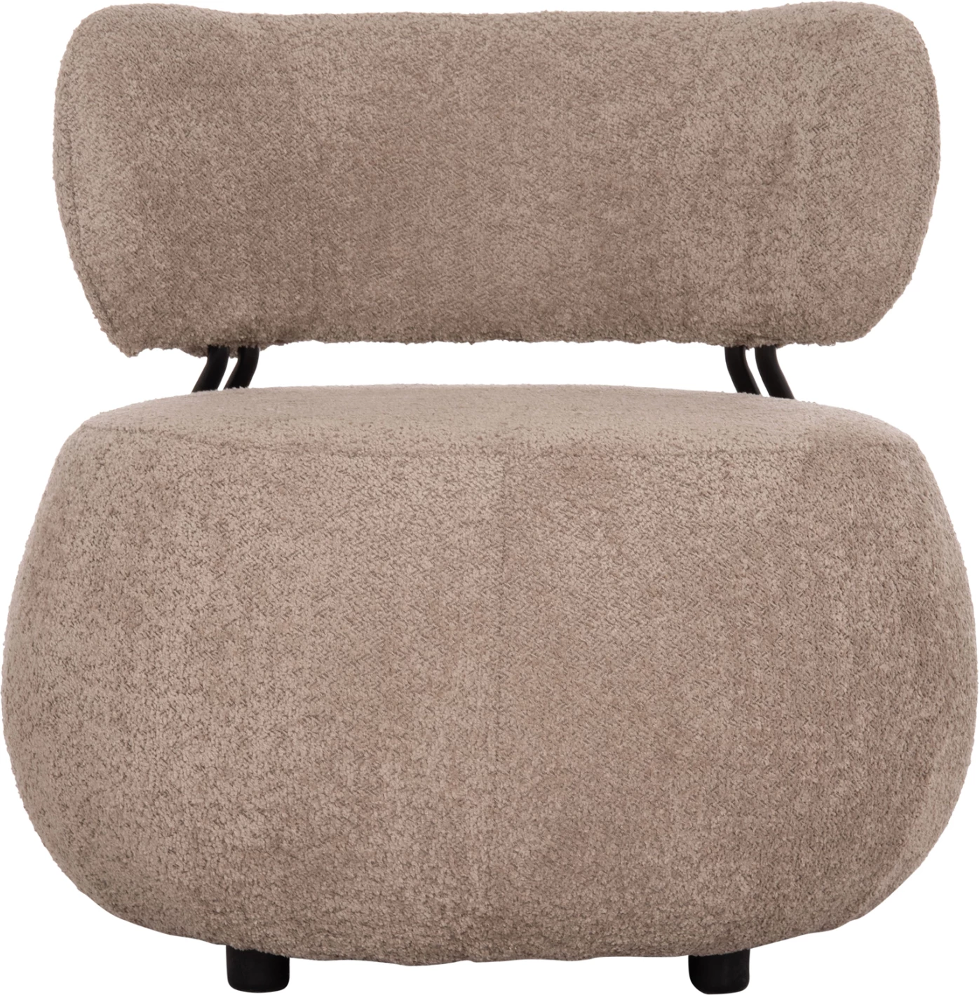 Karrige lounge e rrumbullakët KARSEN, stof boucle bezhë e errët, FH9598.08, 79x82x74cm