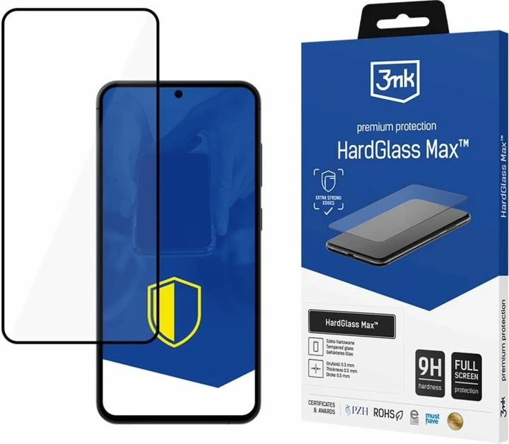 Mbrojtës ekrani xhami i fortë 3mk HardGlass Max për Samsung Galaxy S25+, i zi
