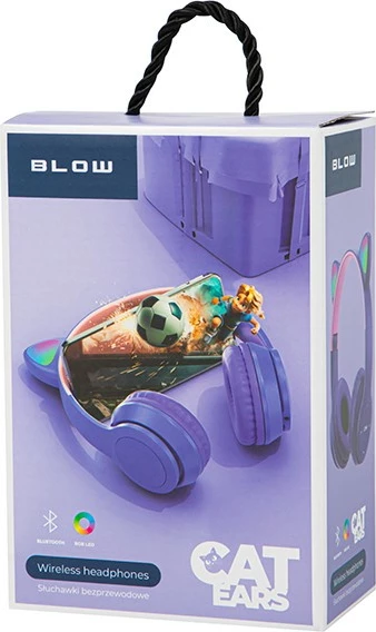 Kufje wireless BLOW 32-827#, Bluetooth 5.0, LED, për fëmijë, Violet