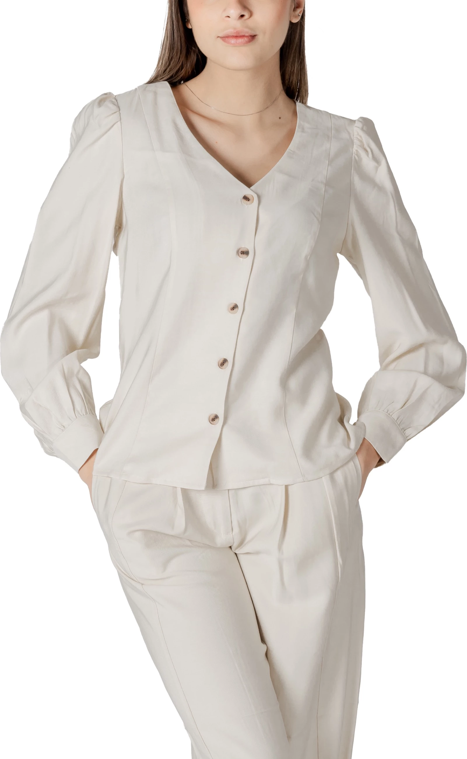 Bluzë për femra Vila Clothes Vimulli 14103853, krem [Madhësia: 38]