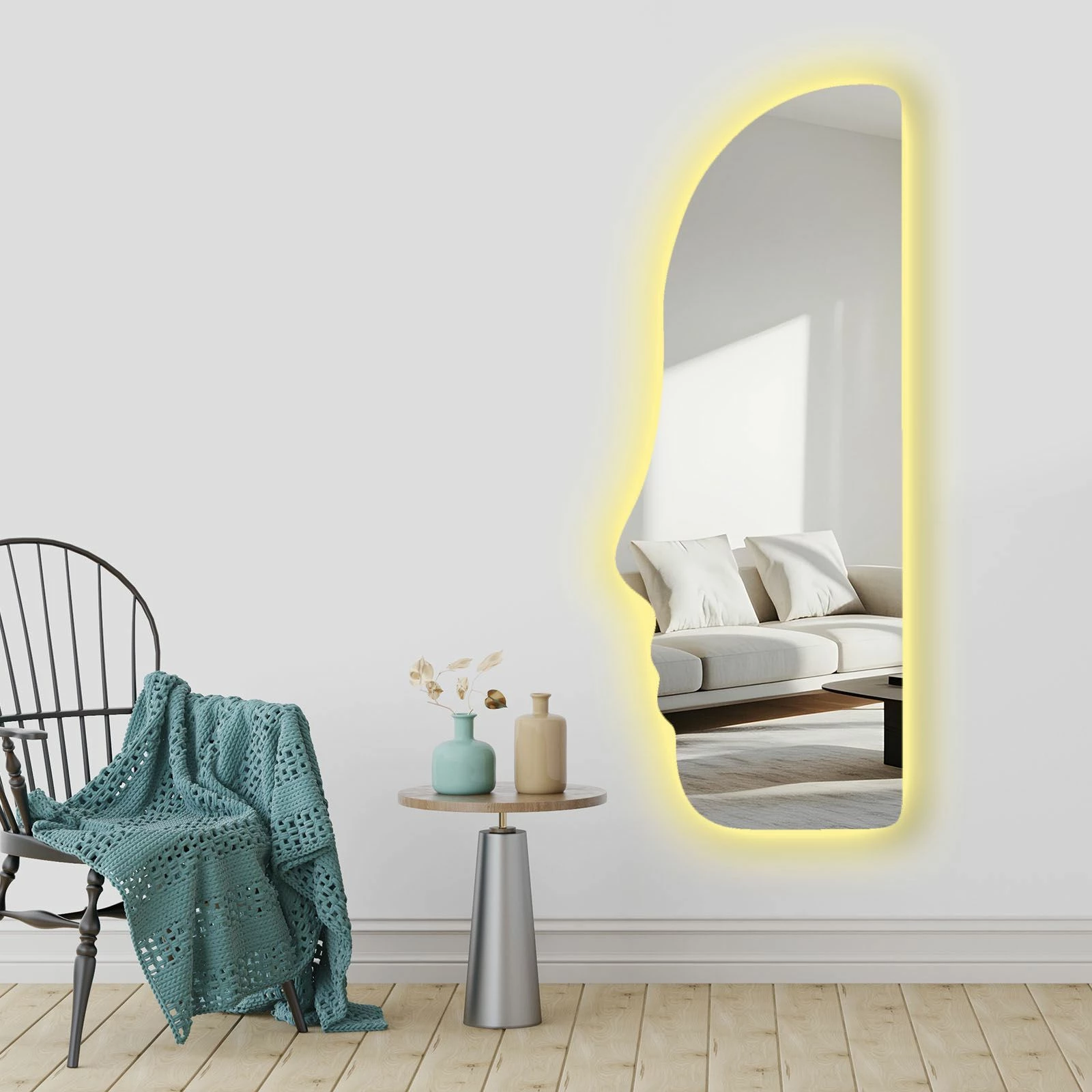 Pasqyrë me ndriçim LED, Skye Decor, 52135Ledayna-008