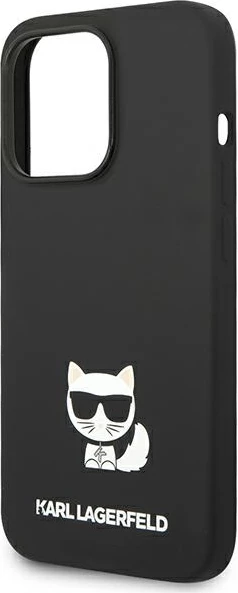 Mbështjellës Karl Lagerfeld KLHCP14XSLCTBK për iPhone 14 Pro Max, silikon, Choupette, zi