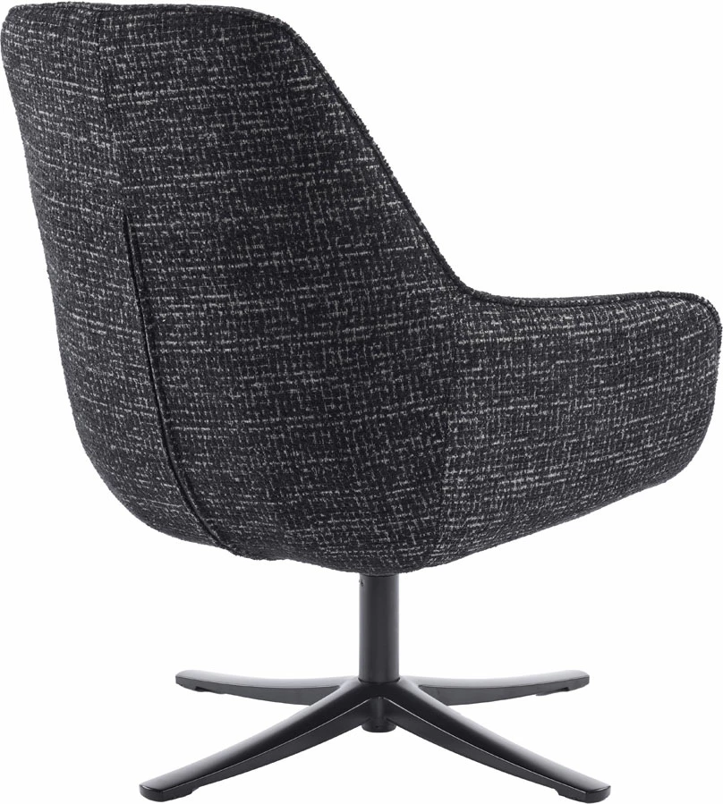 Fotelje rrotulluese TIFFANY, e zezë me dizajn, 80x75x90cm