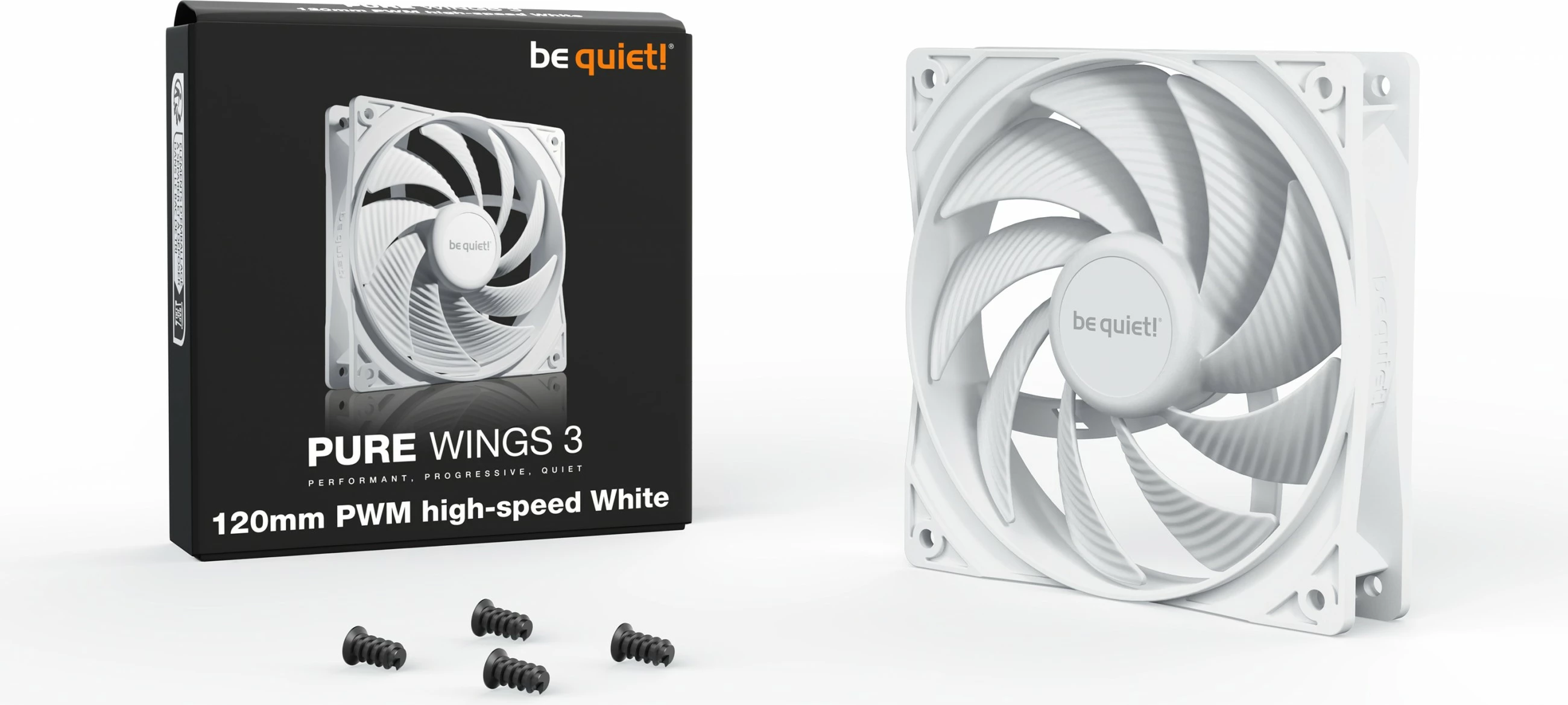 Ventilator kase Be Quiet! Pure Wings 3 PWM 120mm, i bardhë