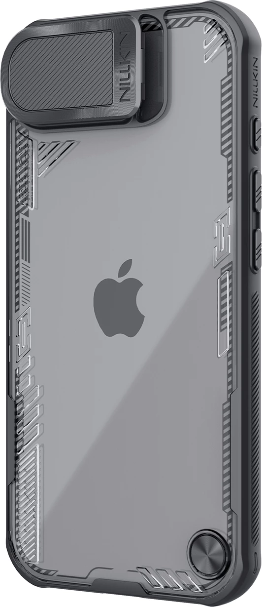 Mbështjellës Nillkin Iceblade Prop për iPhone 16e, me kapak kamere dhe stand, i zi