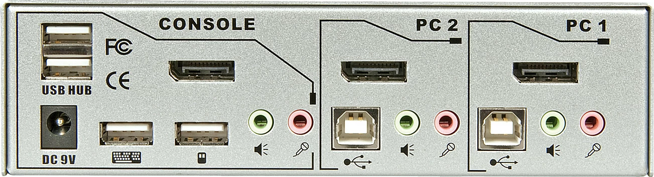 Switch KVM LINDY KVM Switch Pro 2-Port, DisplayPort 1.2, USB 2.0 Hub, 4K 60Hz, argjendtë