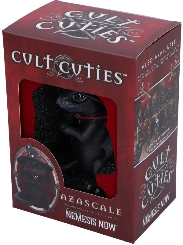 Figurinë Nemesis Now Azascale 12.4 cm, Cult Cuties, me kuti dhurate, e zezë