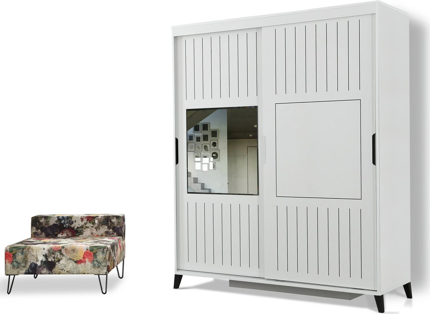 Dollap i bardhë Skye Decor, Pasific Home Fuga 180, me pasqyrë