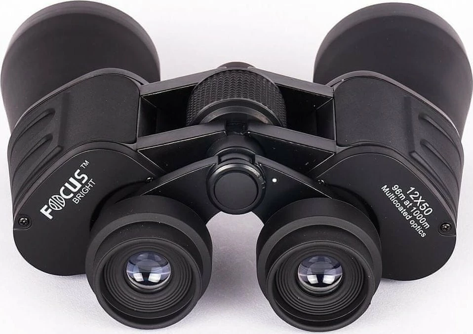 Lornetë Focus Bright 12x50, e zezë, set me çantë, rrip dhe leckë pastrimi