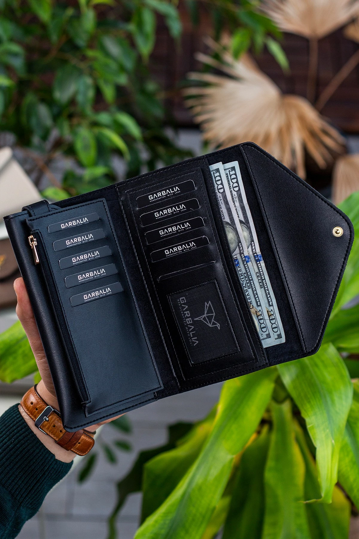 Portofol për gra, Zoozie Bags, model zarf, ngjyrë e zezë
