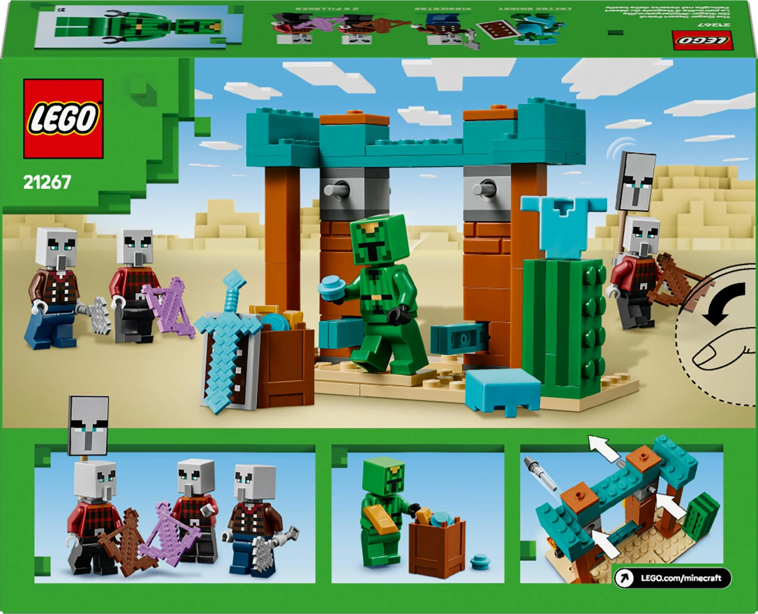 Set LEGO Minecraft 21267 Desert Illager Patrol, 105 copë