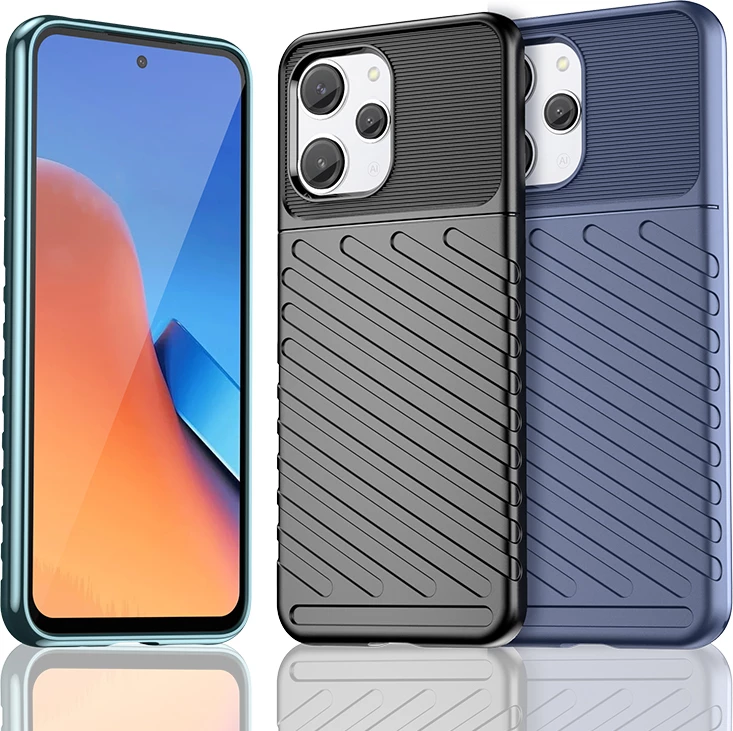 Mbështjellës Hurtel Thunder Case për Xiaomi Redmi 12, TPU, i zi