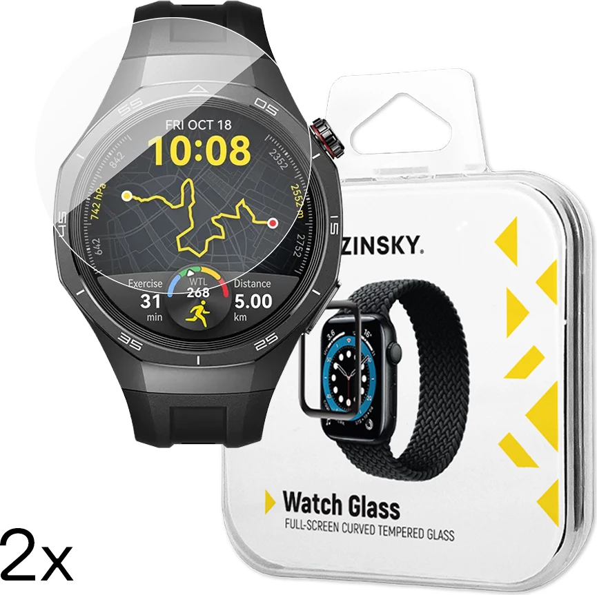 Xham i temperuar për orë të mençur Wozinsky Full Glue, për Huawei Watch GT 5 / GT 5 Pro / GT 4 / GT 4 Pro / GT 3 / GT 3 Pro 46mm, set prej 2 copësh