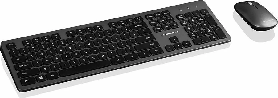 Set tastierë + maus Modecom MC-5200C (MK-MC-5200C-100), pa tela me USB adapter, layout EN, me numpad, i zi