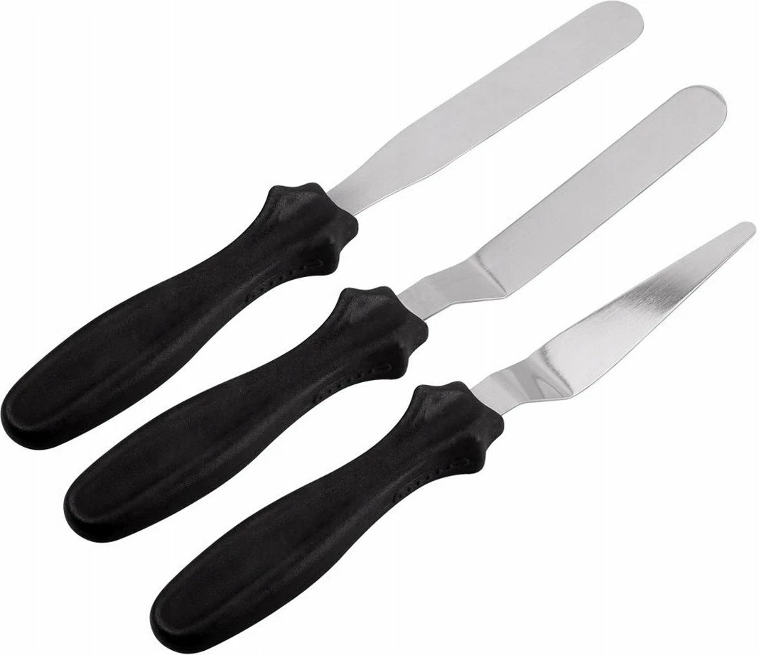 Spatulë dekorimi, Brunbeste BB-1693, inoks 22–23.5 cm, e zezë, set 3 copë