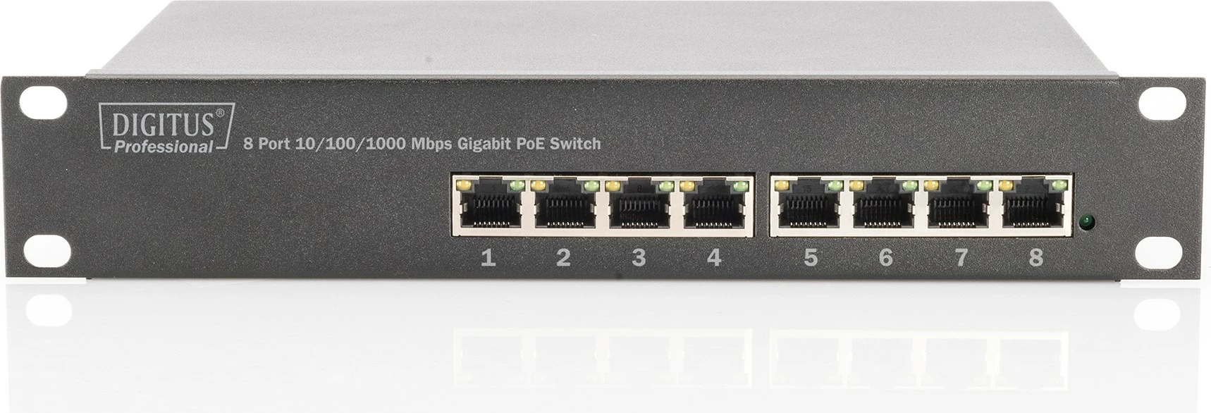 Switch Digitus 8-Port Gigabit PoE, unmanaged, gri