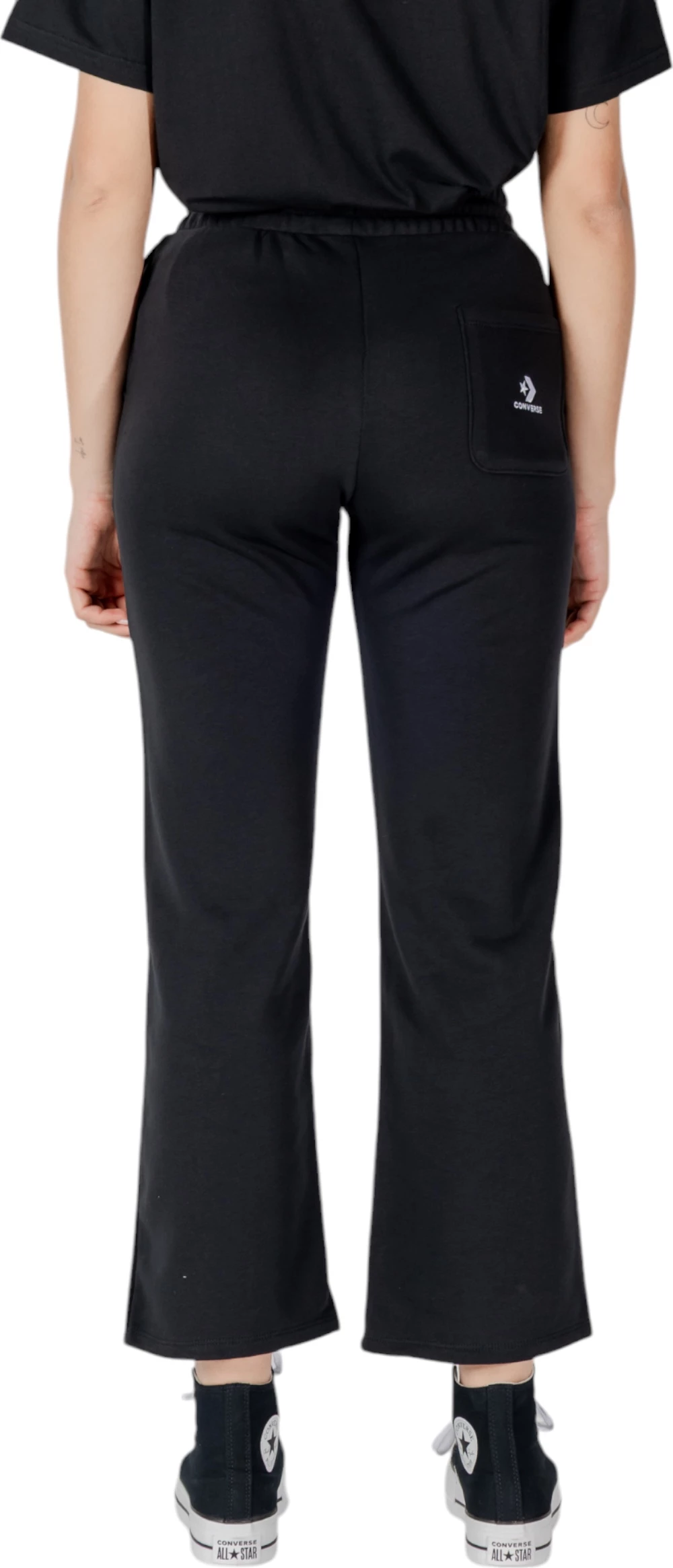 Pantallona sportive për femra Converse Star Chevron Open Hem Pant 10028418-A03, të zeza [Madhësia: L]