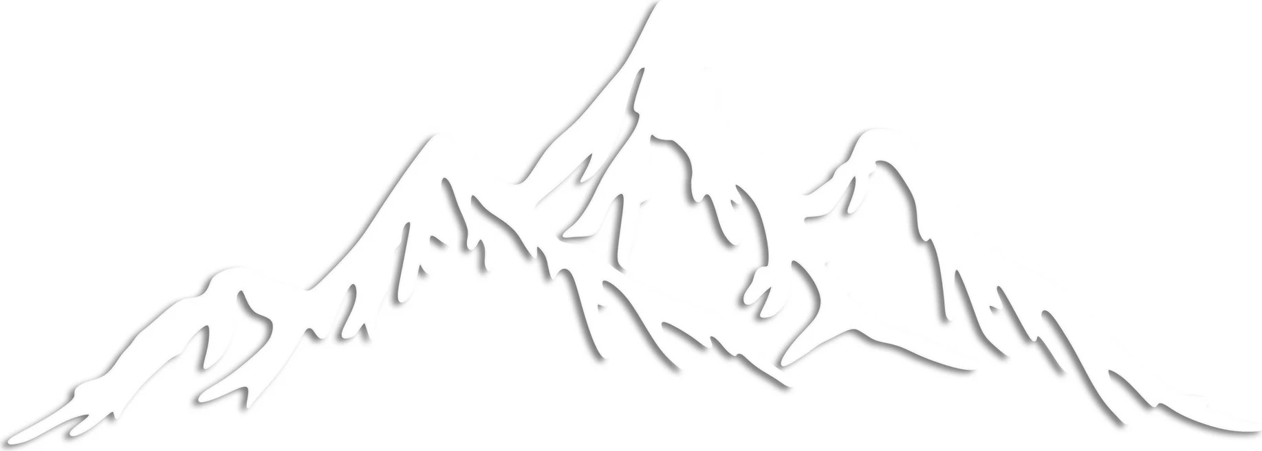 Aksesor dekorativ metalik për mur Wallity, male të plota dhe maja, 62x22cm, ngjyrë e bardhë