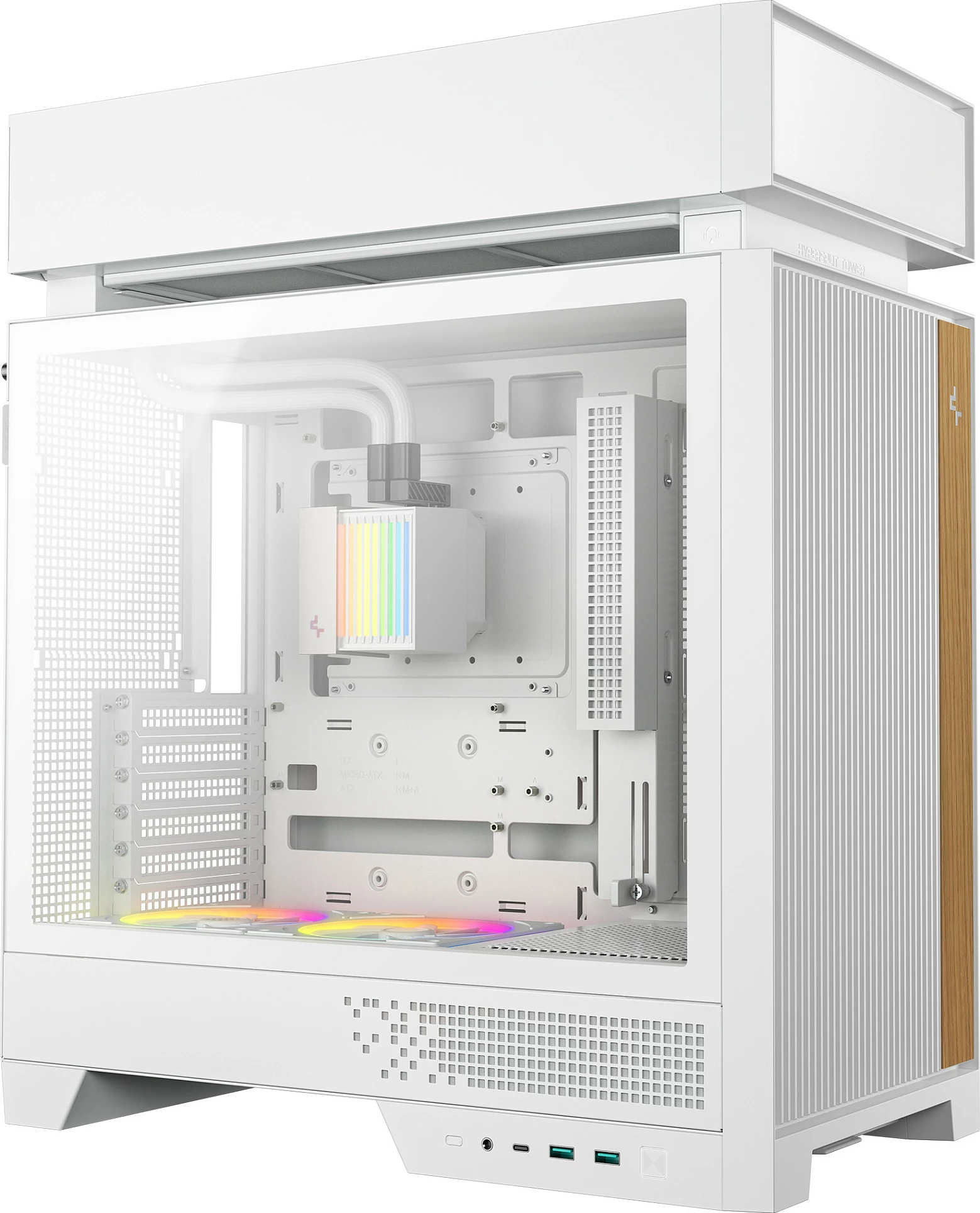 Kasë DeepCool CL6600, Midi Tower, ATX/micro ATX/Mini-ITX, xham i temperuar, RGB, e bardhë