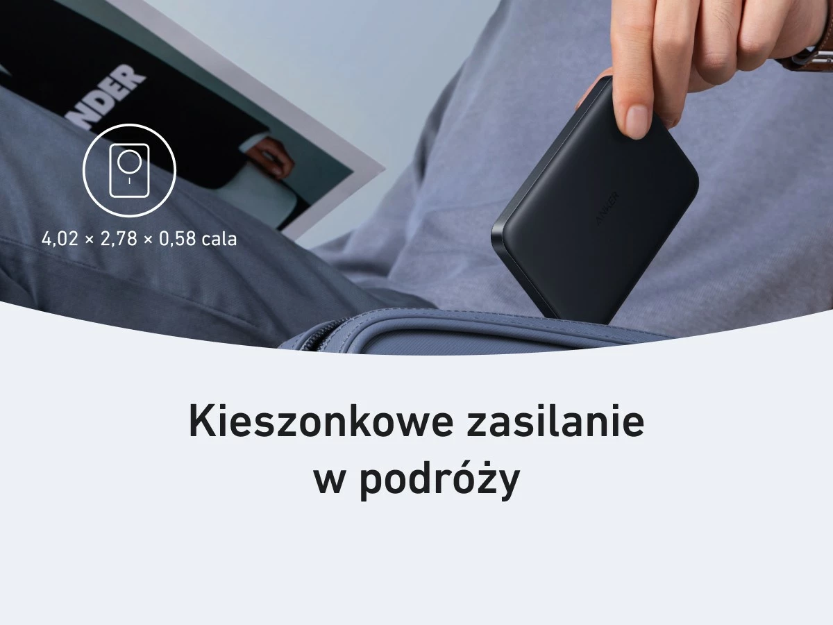 Powerbank me valë Anker MagGo A1664H11, 10000mAh, USB-C, iPhone 12–15, e zezë