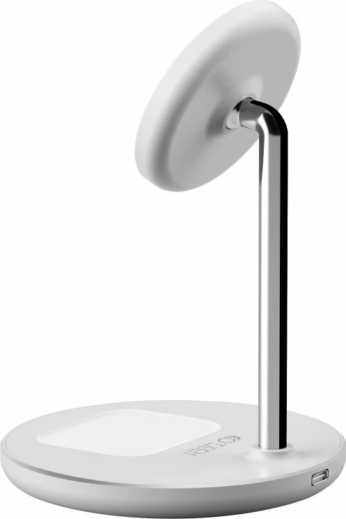 Karikues induktiv 2-në-1 Tech-Protect QI15W-A21 me MagSafe, 15W, për smartphone dhe kufje, Bardhë