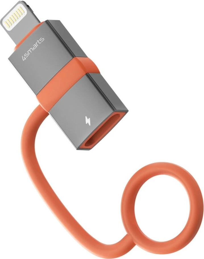 Adapter USB-C në Lightning 4smarts, set 2 copë, PD 27W, gri/portokalli