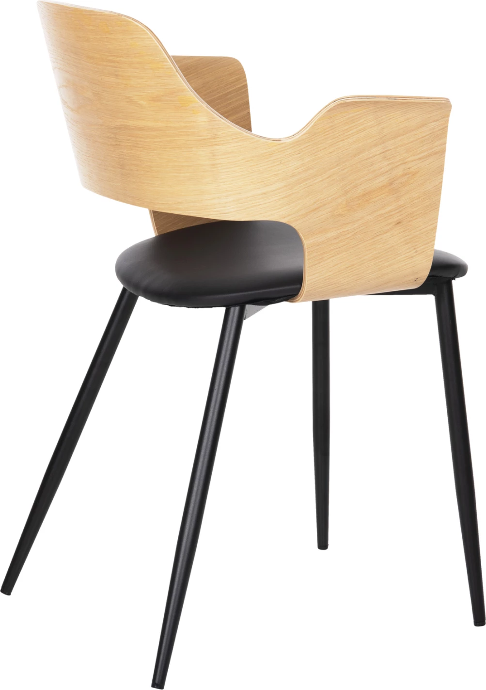 Karrige ngrënieje VELP FH9616.01 dru natyral-zi PU-këmbë metalike të zeza 55,5x50x79H cm., set prej 2 copë