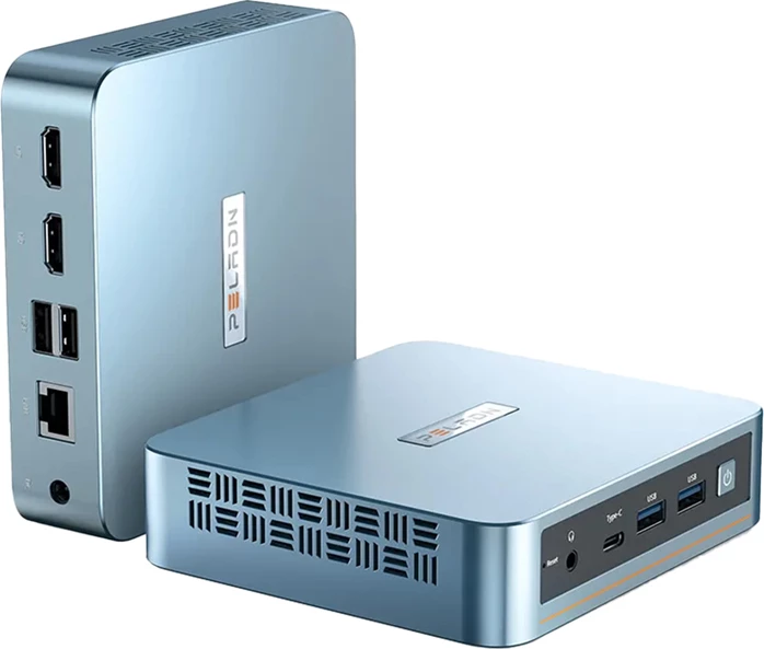 Kompjuter mini, Peladn, WI-6 N150, Intel N150, 16GB RAM 512GB SSD, USB-C & HDMI 4K, blu