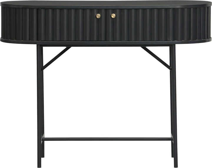 Konsol Zakro, MDF-metal, ngjyrë e zezë, 100x35x75cm