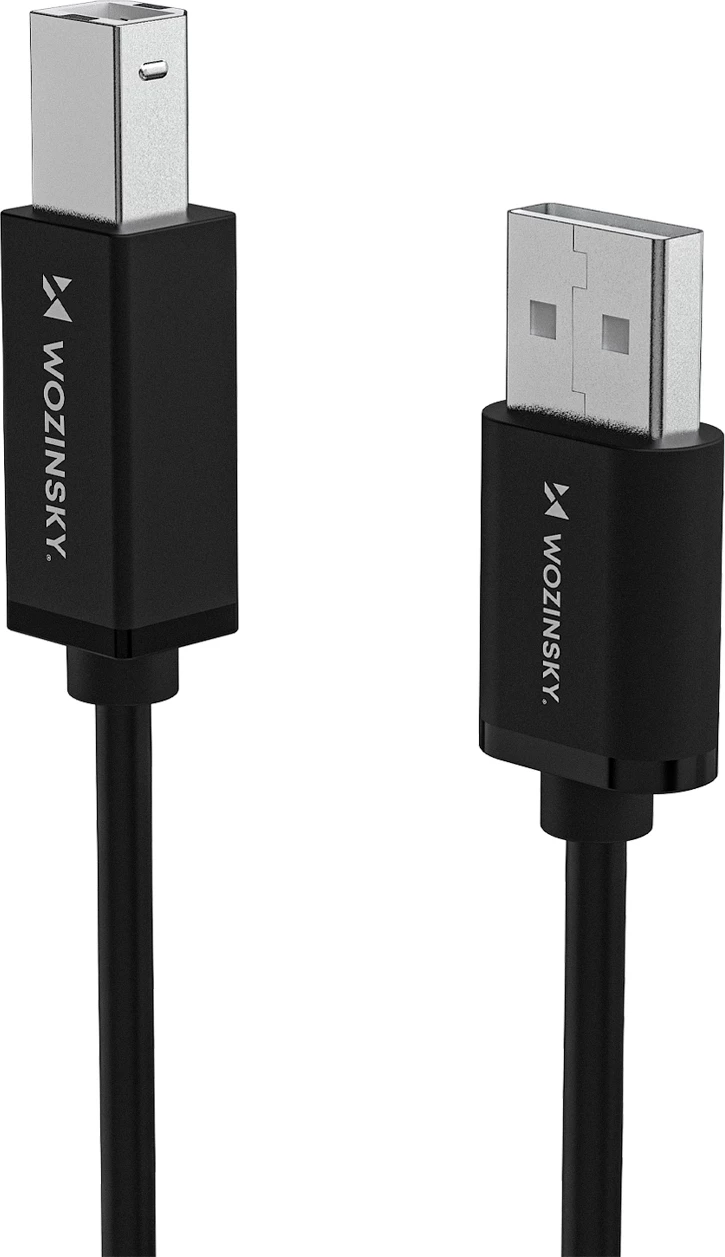 Kabel USB-B në USB-A Wozinsky WKDDY3S 2 m USB 2.0 480 Mb/s, e zezë