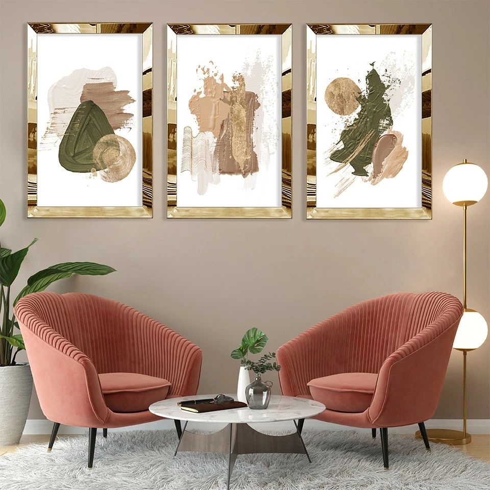 Pikturë dekorative MDF-Plexiglass (3 copë), Wallity, Huhu394, 30x40cm