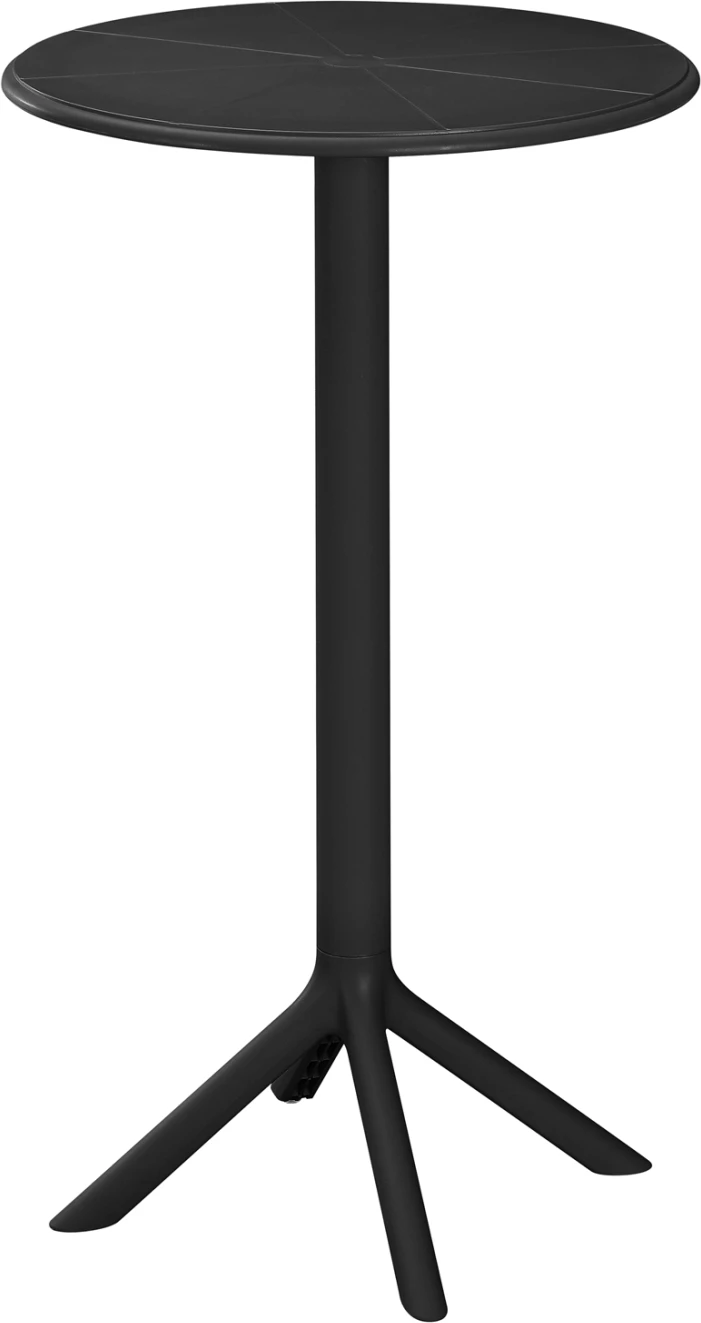 Tavolinë për bar, e rrumbullakët, TERRIN, FH6126.12, polipropilen, e zezë, Φ60x106H cm