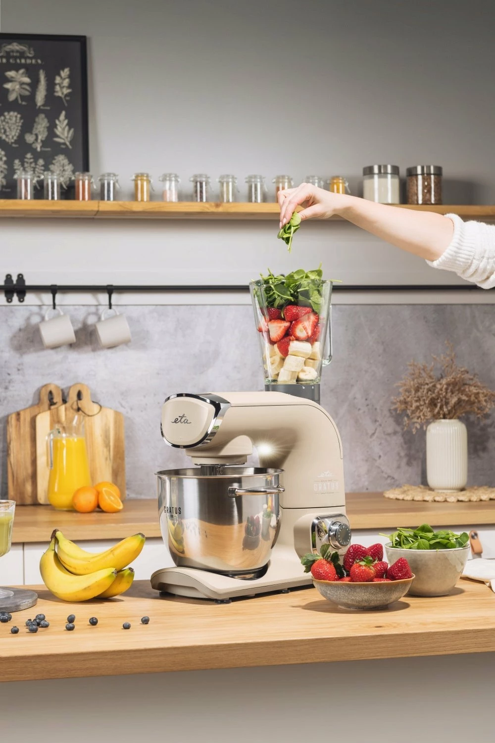 Robot kuzhine Eta Gratus Smart Evo 1500 W 5.5 L + blender 1.5 L, bezhë