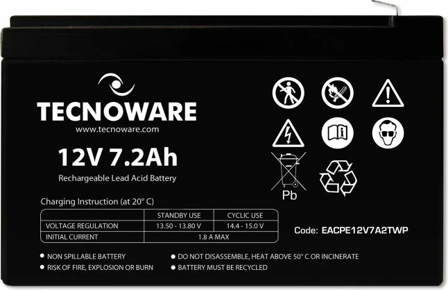 Bateri UPS Tecnoware EACPE12V7A2TWP 12V 7.2Ah, e zezë