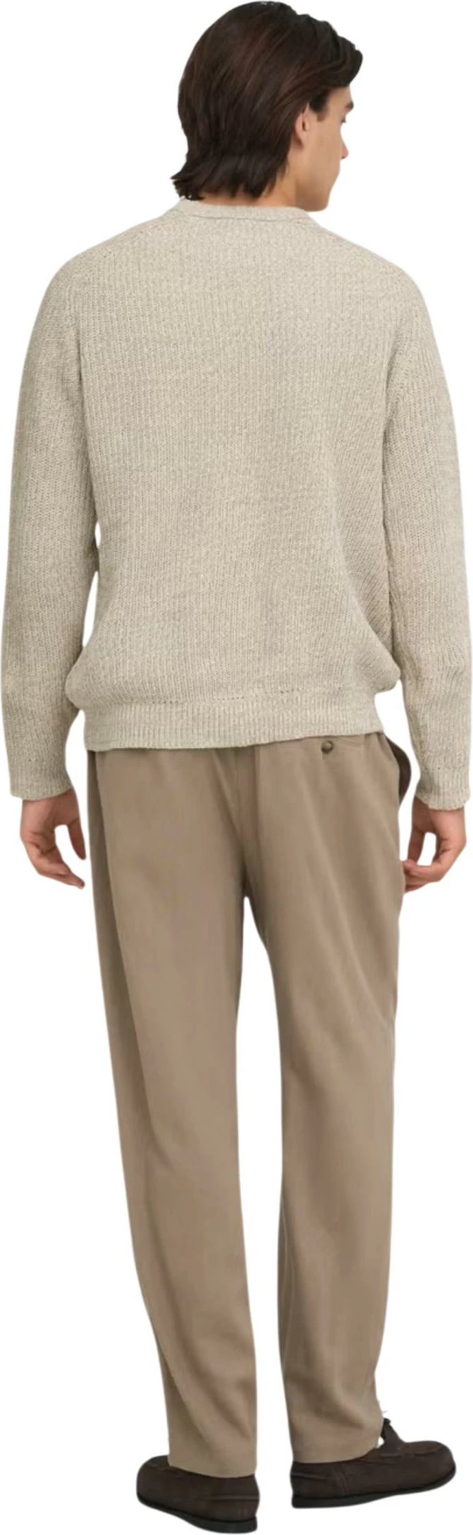 Xhemper për meshkuj Only & Sons Onsjoin Rlx Ls Raglan Knit 22034670, bezhë e çelët [Madhësia: S]