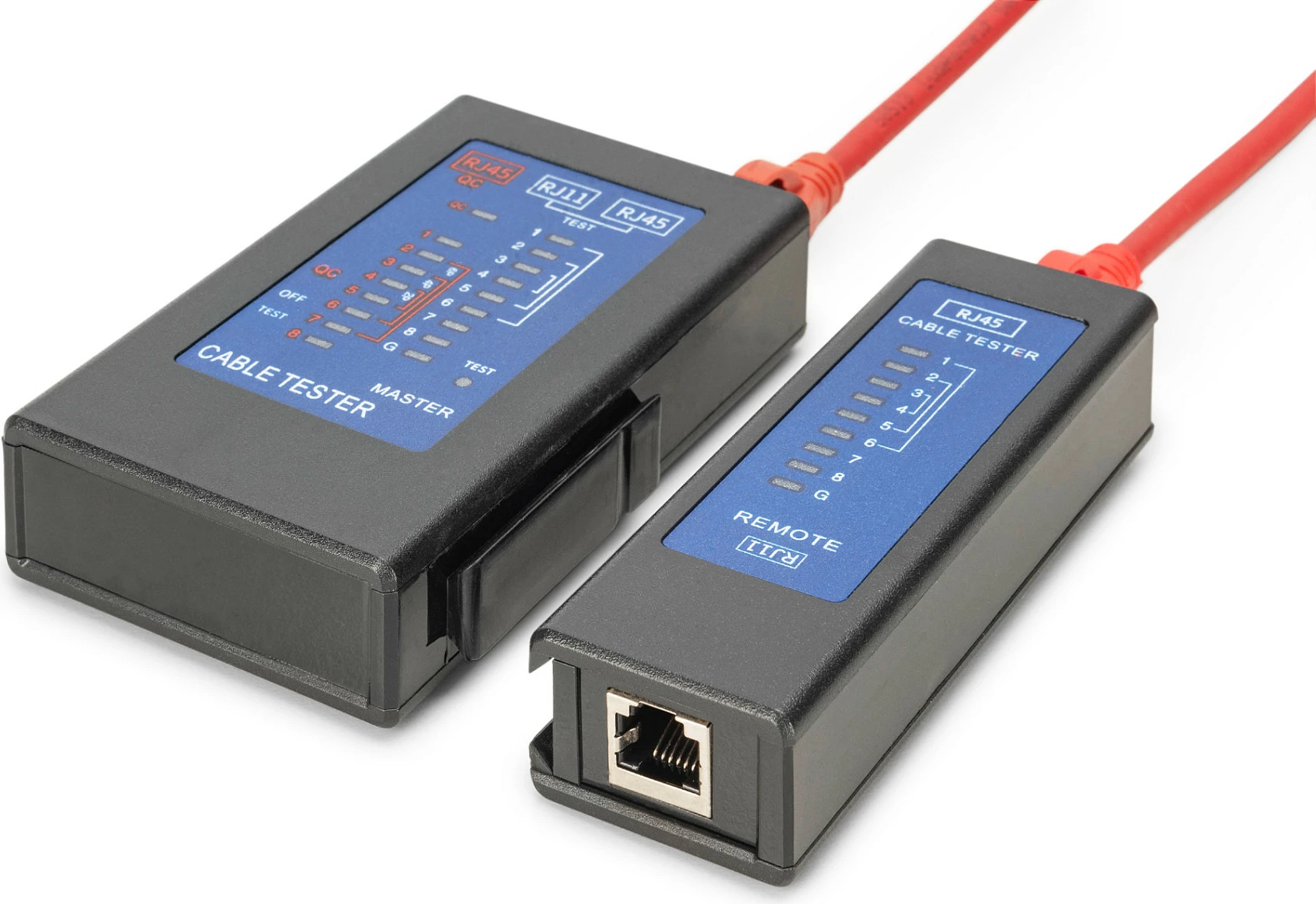 Tester kablli rrjeti Digitus RJ45 PoE, me LED, i zi