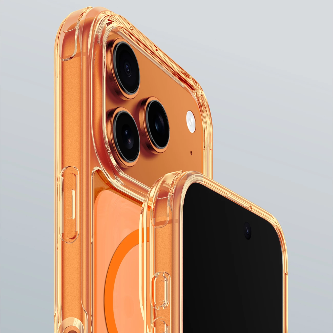 Mbështjellës, AmazingThing, Minimal Mag Drop Proof Case 3 Lens, për iPhone 17 Pro Max, MagSafe, TPU, portokalli