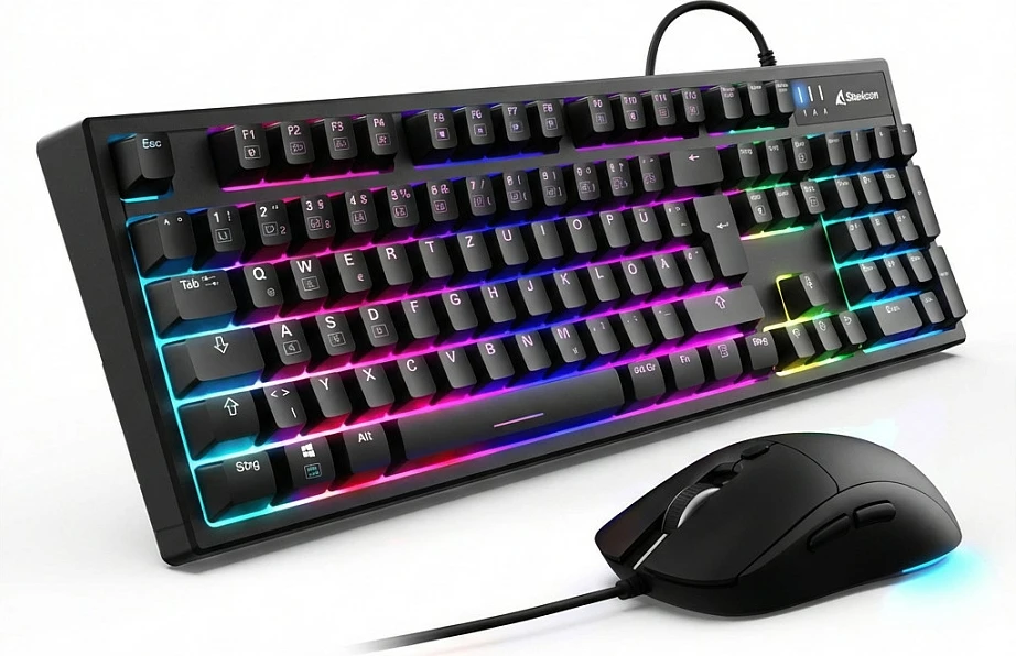 Set tastierë & maus Sharkoon Skiller SGB15, RGB, layout DE, i zi