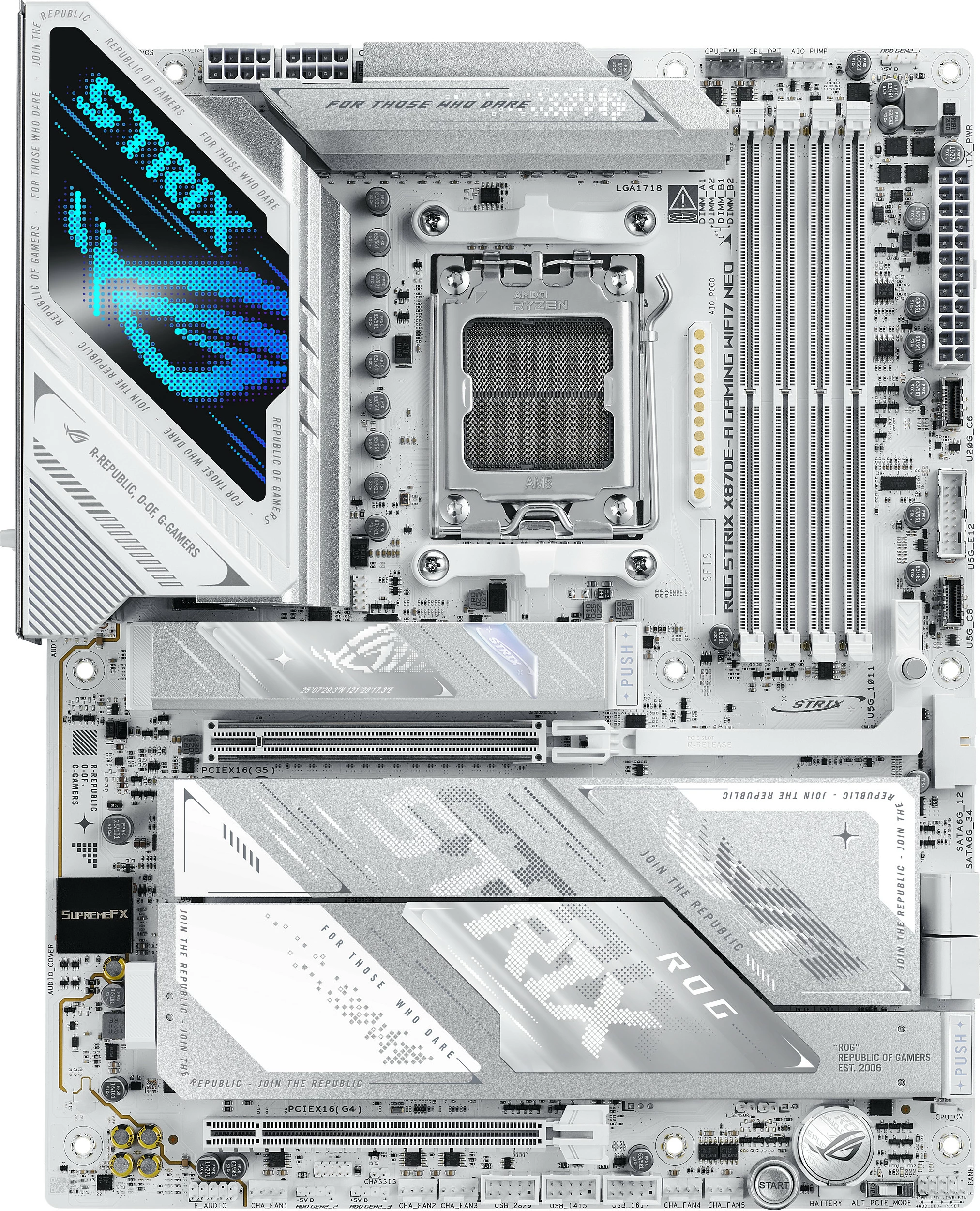Pllakë amë ASUS ROG STRIX X870E-A Gaming WiFi 7, Socket AM5, DDR5 256GB, ATX, e bardhë