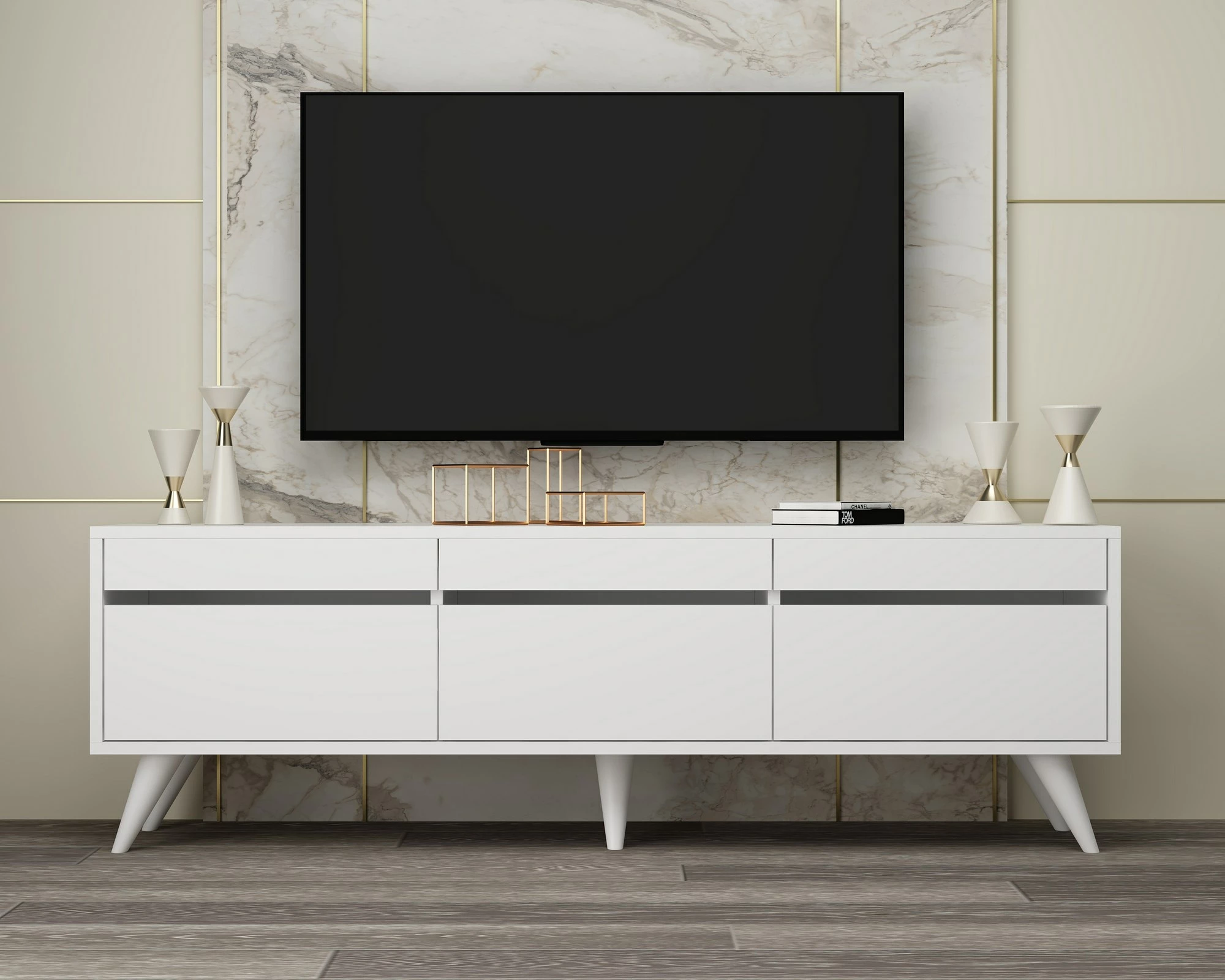 Komodë TV Hanah Home, ngjyrë e bardhë, River