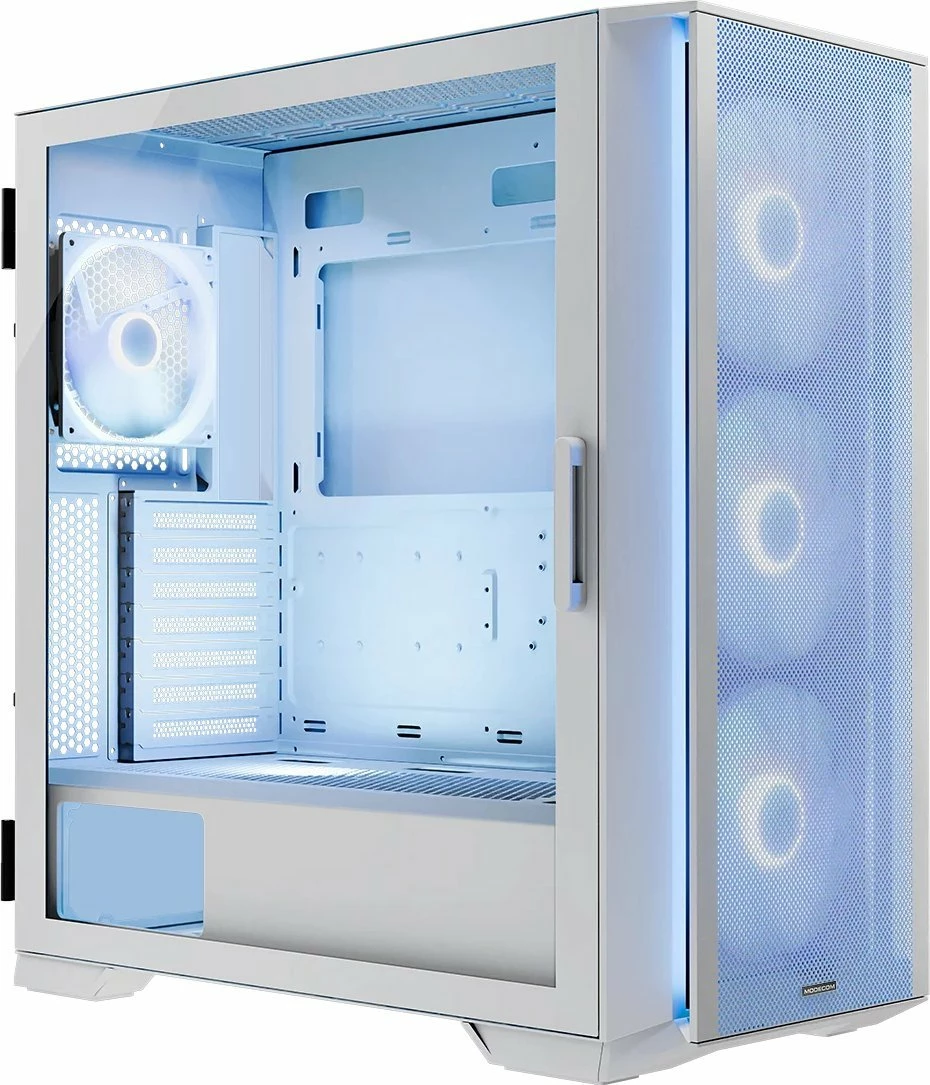 Kasë Modecom Horizon Flow ARGB AT-HORIZON-MG-ARGB-20-000000-0002 Midi Tower ATX/e-ATX, x4 ARGB fan, USB-C, e bardhë
