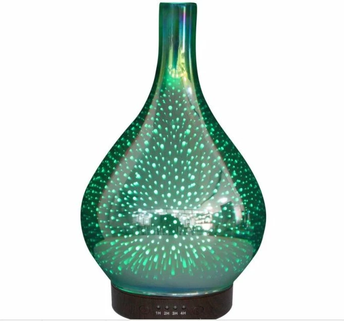 Difuzor vajrash esencial ANJOU Fireworks ADA022 120 ml, LED 7 ngjyra, xham 3D, blu