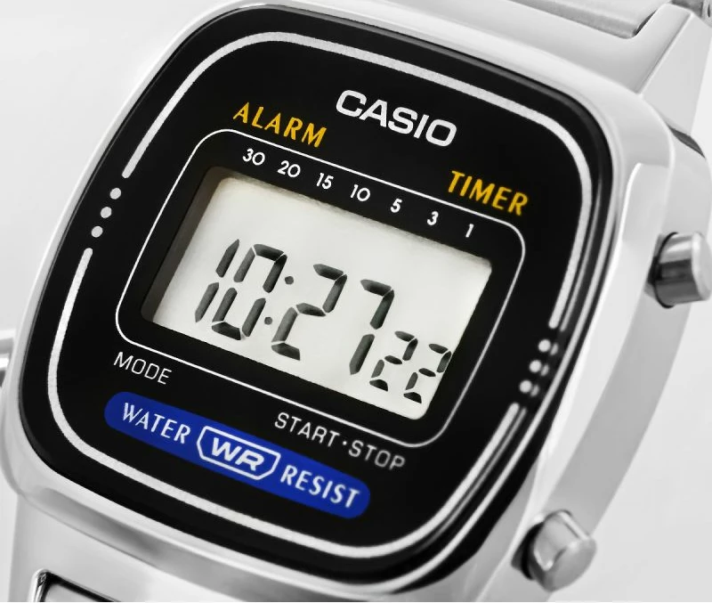 Orë dore digjitale për femra CASIO, argjendtë