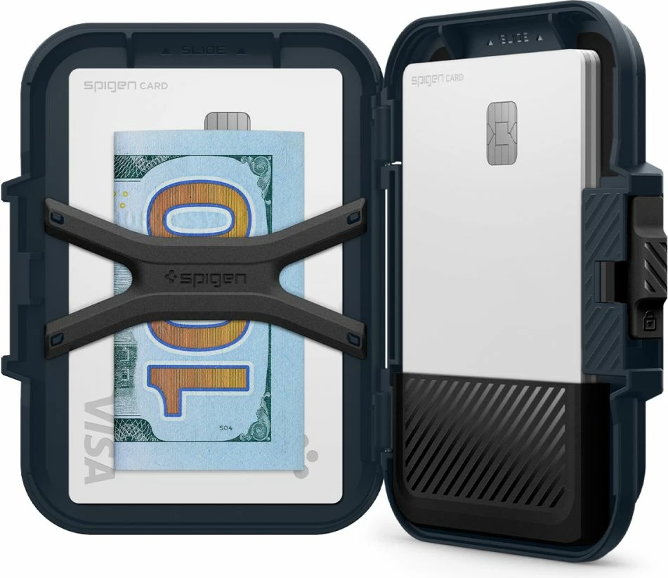 Mbështjellës Spigen Lock Fit MagSafe për kartela, Blu e errët