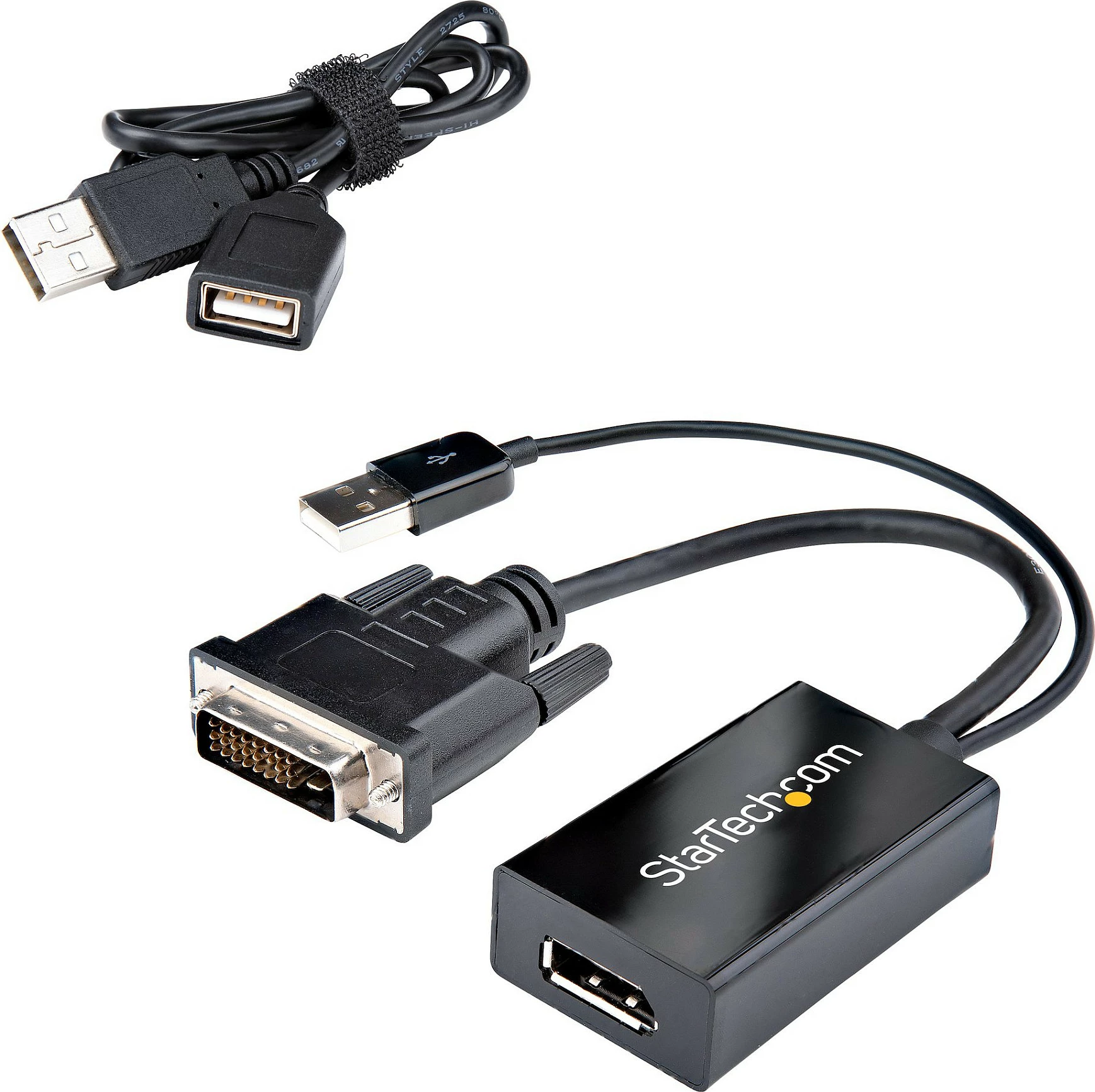 Adapter video StarTech DVI-D në DisplayPort, USB power, 0.254 m, 1920x1200, i zi